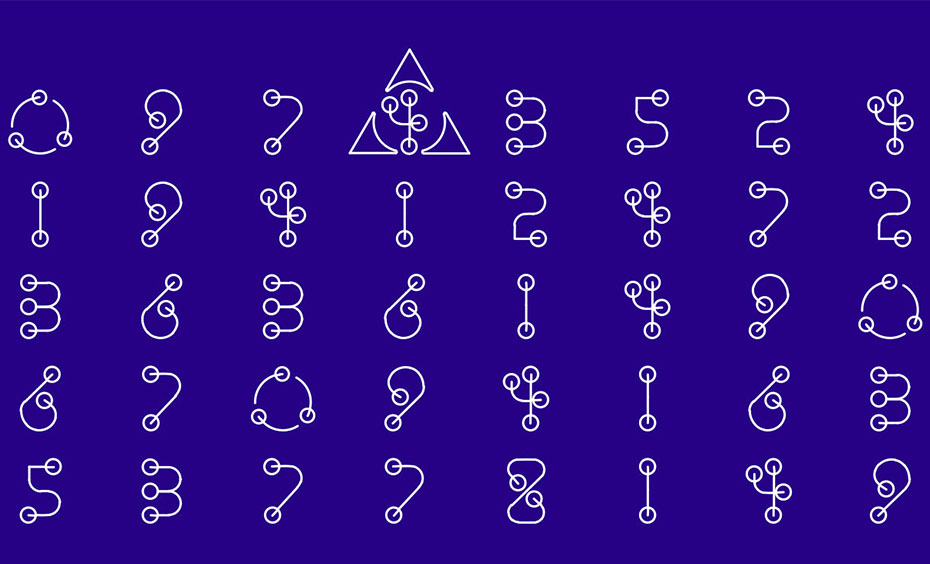 A series of symbols from the NKRYPT exhibit