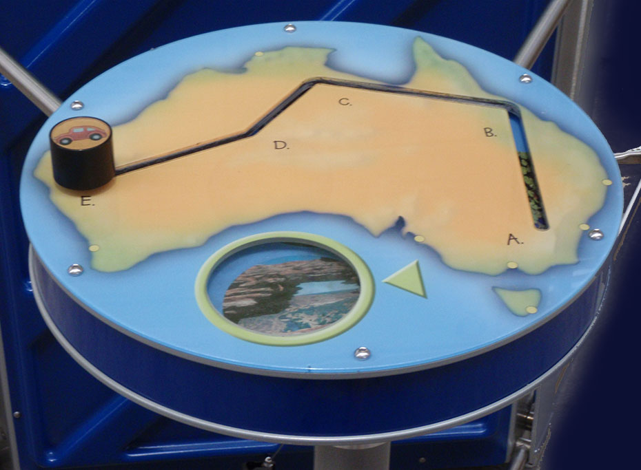 an image of a map of australia with a model car on top of it.