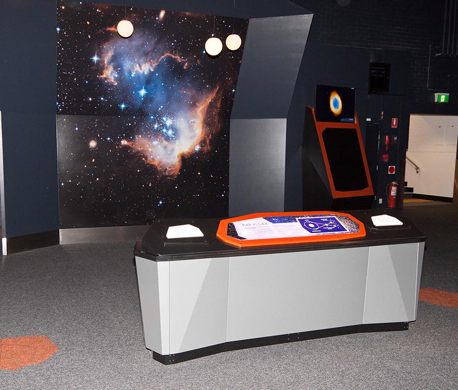 Observe how 'stars' on the wall seem to shift position due to parallax Photo of Parallax exhibit
