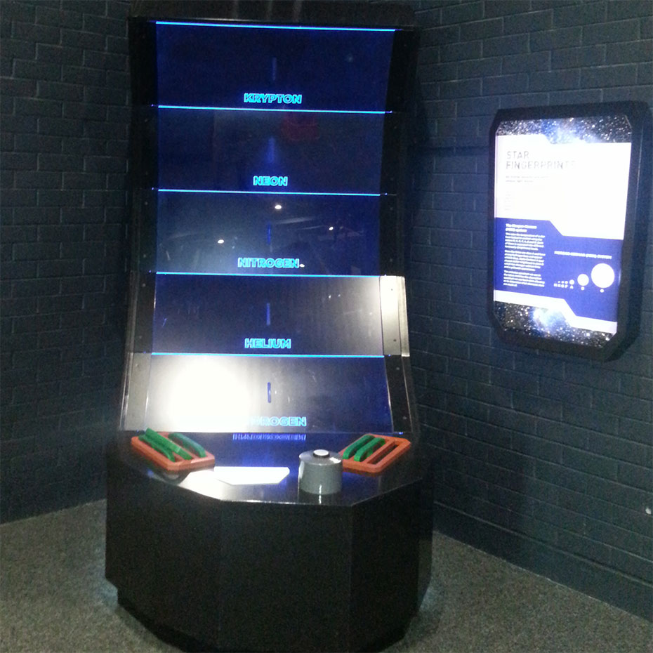 Star fingerprints exhibit displaying the various emission lights