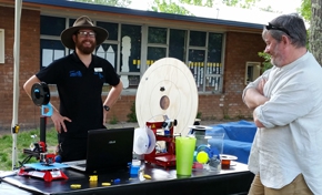 presenter showcasing new technologies