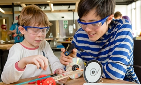 students building their prototype
