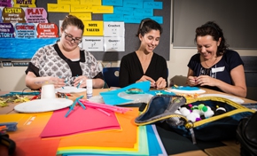 three teachers doing a teacher activity
