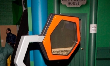 Sediment layers in Sediment Tank exhibit Photo of Sediment Tank exhibit