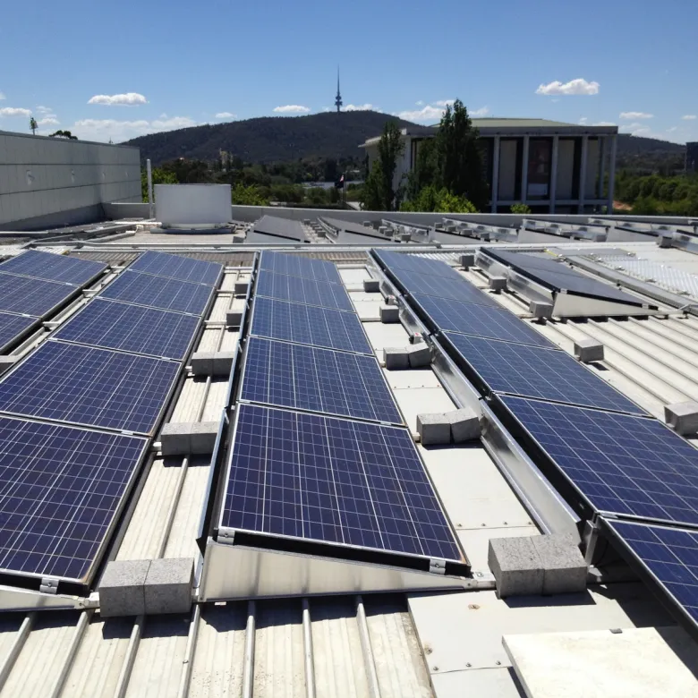 Solar panels on the Questacon building roof